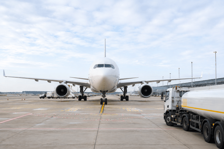 Flugzeug und Tanker